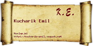 Kucharik Emil névjegykártya